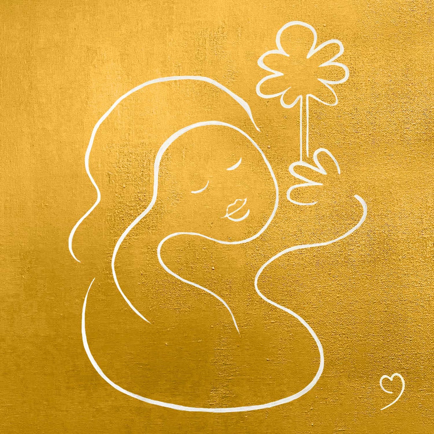 Muze abstract peace print on grey canvas from original artwork representing hope, generosity and serenity. A meaningful art print, this contemporary picture for home interiors brings good vibes and harmony. Inspired by love, made for sharing it.